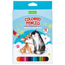 Карандаши 18цв ECO "Pets story" к/уп (066255) Хатбер