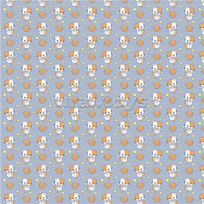 Упаковочная бумага глянц. 70*100см, "Space kitten", 80г/м2