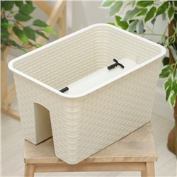 Кашпо на перила IDEA «Ротанг», 12 л, пластик, бежевое