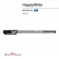 Ручка шариковая 0.5 мм "HappyWrite.Друзья. Корги" синяя 20-0215/34 Bruno Visconti