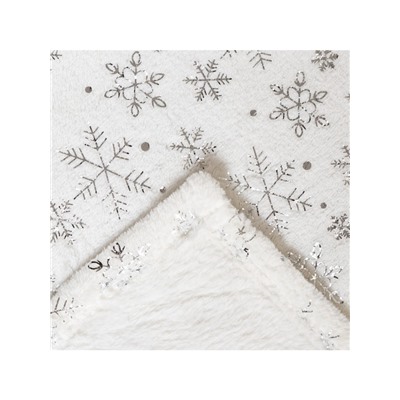 Плед «Этель. Серебряные снежинки», 150×200 см, корал-флис