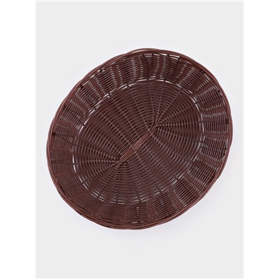 Корзинка для фруктов и хлеба Доляна «Шоко», 27×21×6 см, пластик, плетёная, коричневая