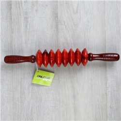 Массажёр «Скалка», универсальный, 36×6 см, 8 дисков, деревянный