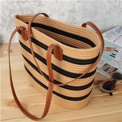 Сумка плетеная 27x43x13 / DW-21 /уп 50/коричнево-черная