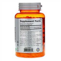 Now Foods, Sports, моногидрат креатина, 750 мг, 120 растительных капсул