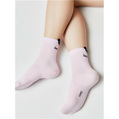 Классические Носки женские CONTE Хлопковые носки CLASSIC с пикотом «Batgirl»