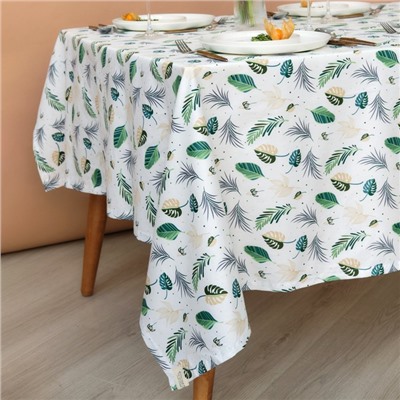 Скатерть «Этель. Домашние растения», 149×220 см, 80% хлопок, 20% п/э, сатин 110 г/м²