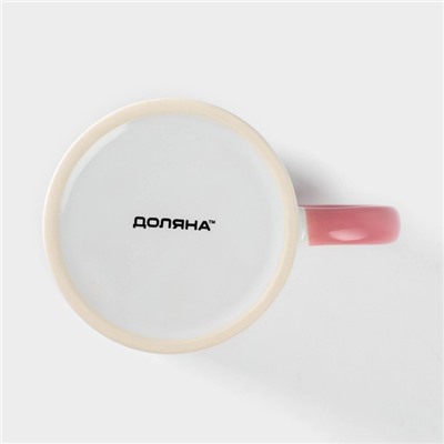 Кружка Доляна Twist, 350 мл, 12×8×9.5 см, керамика, белая