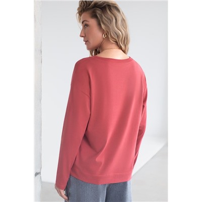 Базовый лонгслив из премиального хлопка с эластаном VILATTE, 1228145