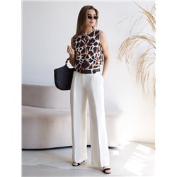 Брюки-палаццо из хлопка с защипами