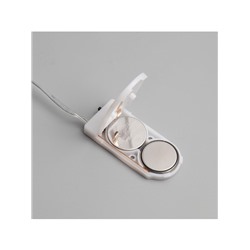 Гирлянда «Мишура» 2 м роса, IP20, серебристая нить, 50 LED, батарейки CR2032×2 (в комплекте), свечение тёплое белое