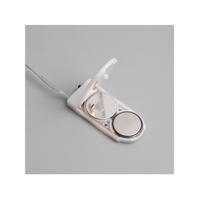 Гирлянда «Мишура» 2 м роса, IP20, серебристая нить, 50 LED, батарейки CR2032×2 (в комплекте), свечение тёплое белое