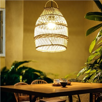 Светильник потолочный из ротанга «Агус», 1×120 Вт, Е27, 23×23×30 см