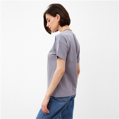 Футболка женская MINAKU: Basic line, серая, размер 42