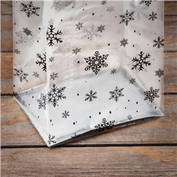Пакет подарочный новогодний с жёстким дном 11×17×55 Серебристый «Снежинки»