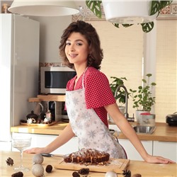 Фартук Доляна Снежинки серебро 70×80 см, 100% п/э