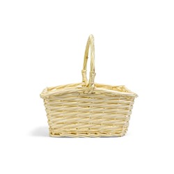 Корзина плетёная для хранения, 27×22×14 см, ручка h=13 см, ива, белая