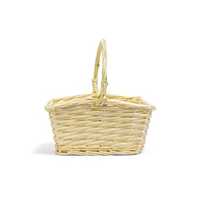 Корзина плетёная для хранения, 27×22×14 см, ручка h=13 см, ива, белая