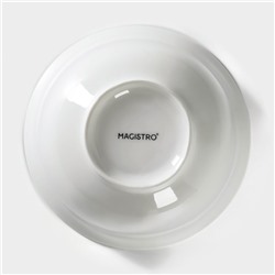 Салатник Magistro «Кувшинка Бланш», 700 мл, d=15 см, фарфор, белый