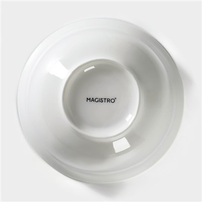 Салатник Magistro «Кувшинка Бланш», 700 мл, d=15 см, фарфор, белый