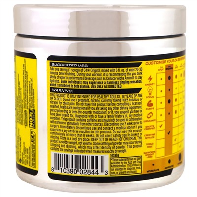 Cellucor, C4 Original для взрывной тренировки, перед тренировкой, арбуз, 6,3 унции (180 г)