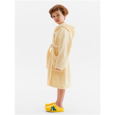Халат махровый детский «Этель. Динозавр», размер 32, бежевый