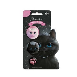 Значки 3шт "КОШЕЧКИ-ПРИНЦЕССЫ" 3.7/2.5 см на булавке ассорти 71104 Феникс