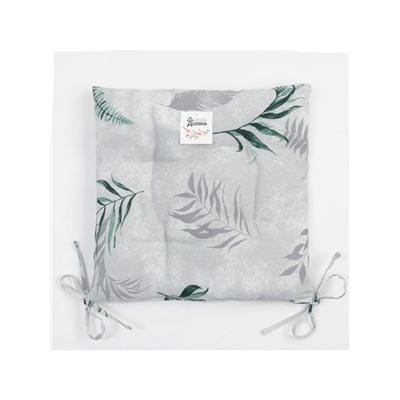 Подушка на стул «Доляна» Tropics, 42×42×7 см, серая