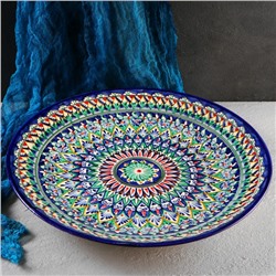 Ляган узбекский Риштанская Керамика, d=41 см, синий