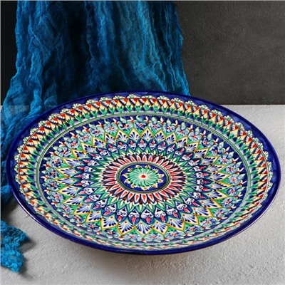 Ляган узбекский Риштанская Керамика, d=41 см, синий