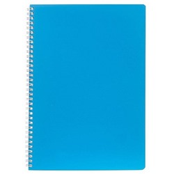 Тетрадь А4  96л клетка на спирали "СОЛО.Небесная лазурь" софт-тач, перфорация на отрыв (092882) Хатбер