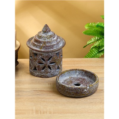 Подсвечник терракота «Фонарь», 14.5×14.5×21 см