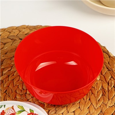 Набор мисок с крышкой Idiland «Гранат», 3 шт.: 1 л, 2 л, 3 л, пластик, красный