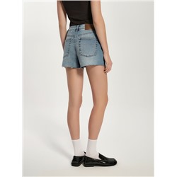 CONTE CON-755 Джинсовые шорты с эффектом потёртостей и необработанным краем