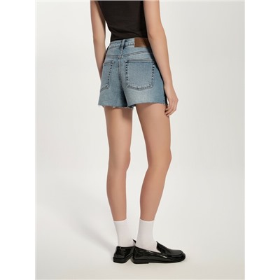 CONTE CON-755 Джинсовые шорты с эффектом потёртостей и необработанным краем