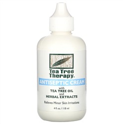 Tea Tree Therapy, Антисептический крем с маслом чайного дерева и травяными экстрактами, 4 жидких унций (118 мл)