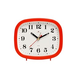 Будильник-часы настольные «Классика», дискретный ход, 12.5×10.5 см, от батарейки АА, красный