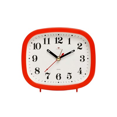 Будильник-часы настольные «Классика», дискретный ход, 12.5×10.5 см, от батарейки АА, красный