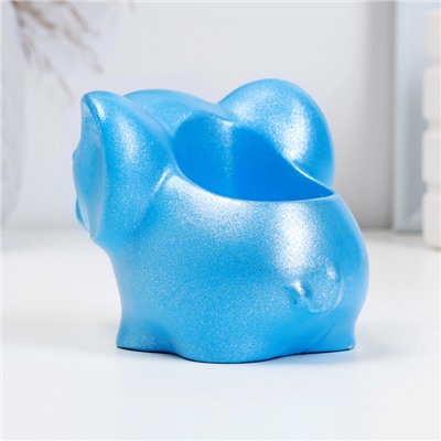 Декоративное кашпо для цветов «Спящий слоник», h=8 см, гипс, голубое