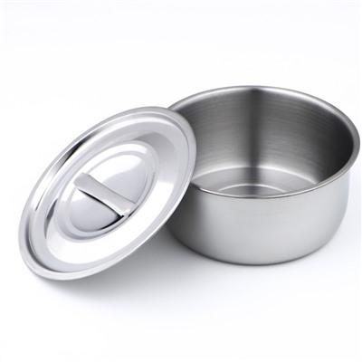Набор мисок из нержавеющей стали с крышками 3 шт.: 0.75 л, 1 л, 1.45 л, d=15 см, d=16.5 см, 18.5 см