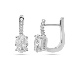Серьги из серебра куб.циркон., ТЦ-28