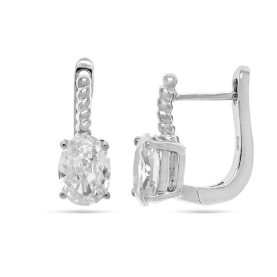 Серьги из серебра куб.циркон., ТЦ-28