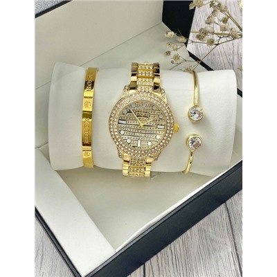 Подарочный набор для женщин часы, 2 браслета + коробка #22864427