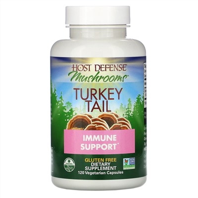 Fungi Perfecti, Host Defense, грибы, трутовик разноцветный, поддержка иммунной системы, 120 вегетарианских капсул