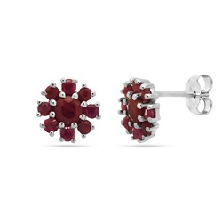 Серьги из серебра рубин корунд, Салют