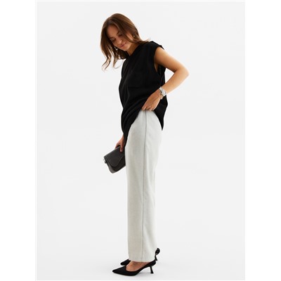 Брюки женские с защипами MINAKU: Modern classic, серые, размер 46