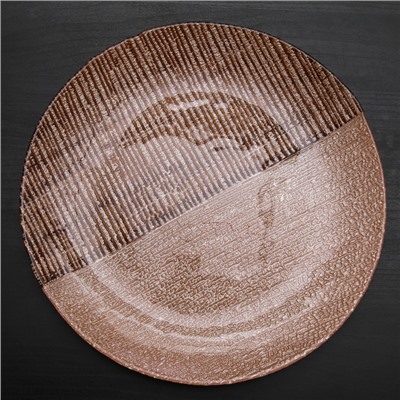 Тарелка подстановочная «Селена», d=33 см, цвет коричневый с серебром