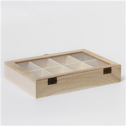 Ящик для хранения чайных пакетиков Доляна «Ахмадабад», 8 ячеек, 24.8×18×4.8 см