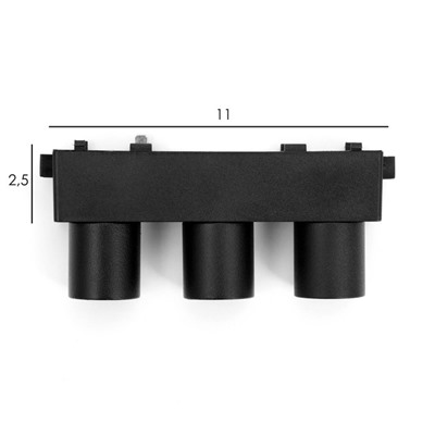 Светильник трековый ULTRA «Три бочонка», светодиодный, 6 Вт, 48 В, 3000K-5700К, CRI90, 12.2×2.6×5.5 см, чёрный