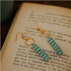 Серьги бижутерия длинные с натуральным камнем бирюза, арт.007.128